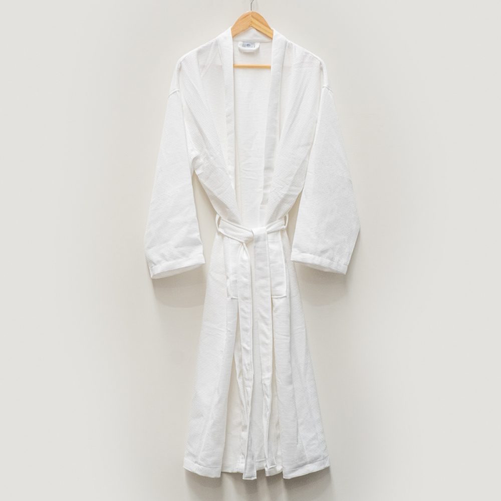 Image of Weavers 1240g Velour Bath Robe - White