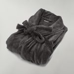 Image of Weavers 1240g Velour Bath Robe - Charcoal