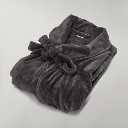 Weavers 1240g Velour Bath Robe - Charcoal