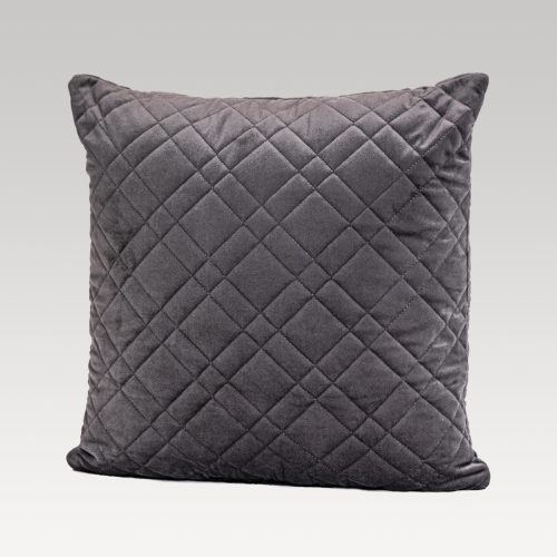DreamGreen Verve Square Quilted Velvet Cushion Cover - Pewter