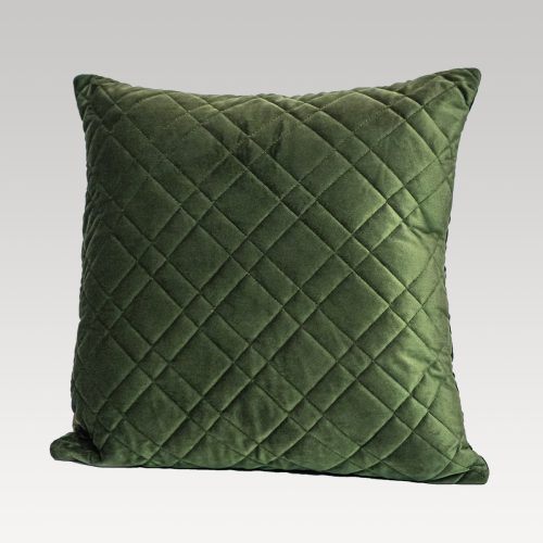 DreamGreen Verve Square Quilted Velvet Cushion Cover - Fern