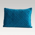 Image of DreamGreen Verve Oblong Quilted Velvet Cushion Cover - Teal