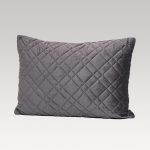 Image of DreamGreen Verve Oblong Quilted Velvet Cushion Cover - Pewter
