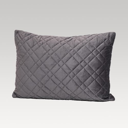 DreamGreen Verve Oblong Quilted Velvet Cushion Cover - Pewter
