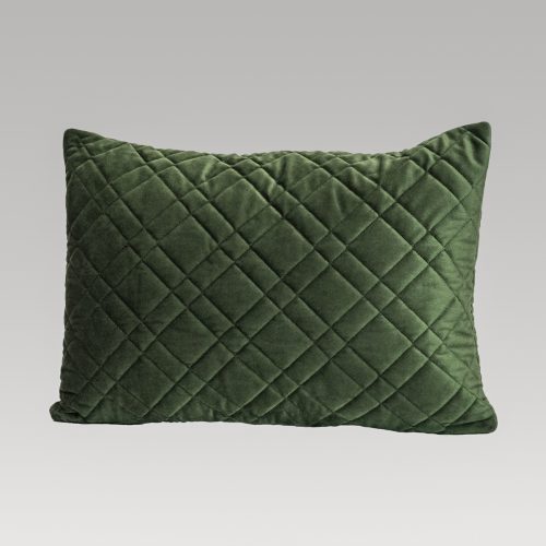 DreamGreen Verve Oblong Quilted Velvet Cushion Cover - Fern