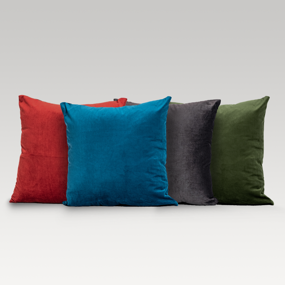 Image of DreamTicket Verve Square Velvet Cushion Cover - Pewter