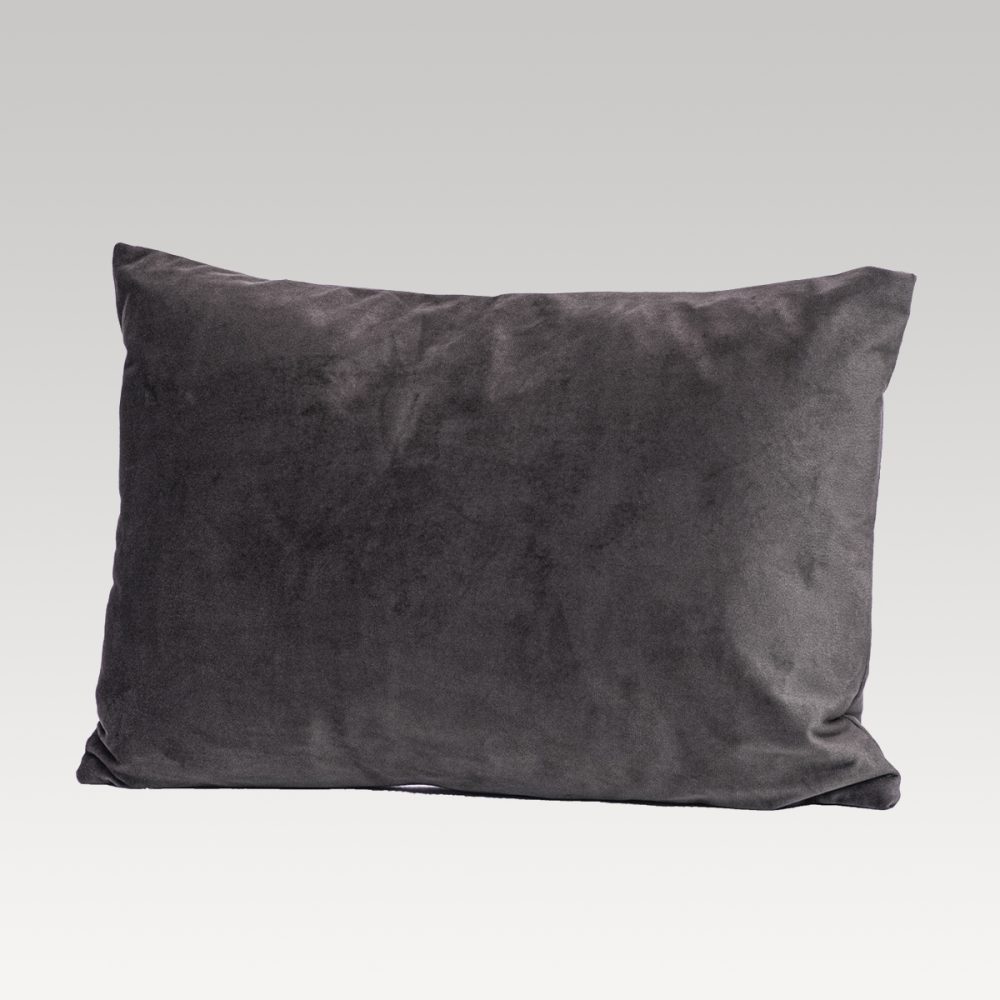 Image of DreamTicket Oblong Verve Velvet Cushion Cover - Pewter