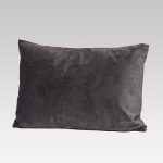 Image of DreamTicket Oblong Verve Velvet Cushion Cover - Pewter