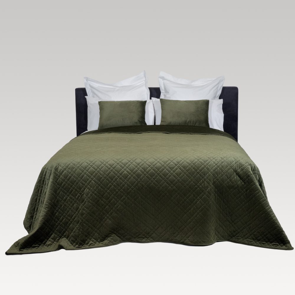Image of DreamGreen Verve Velvet Quilted Coverlet - Fern