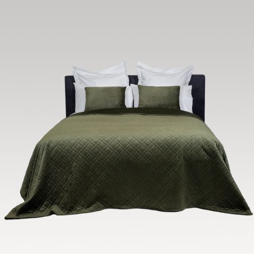 DreamGreen Verve Velvet Quilted Coverlet - Fern