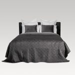 Image of DreamGreen Verve Velvet Quilted Coverlet - Pewter