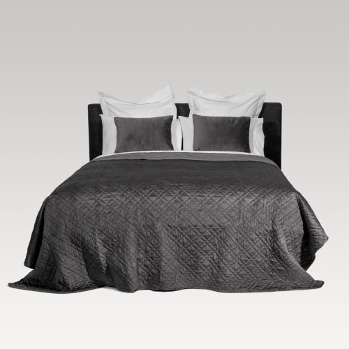 DreamGreen Verve Velvet Quilted Coverlet - Pewter