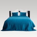 Image of DreamGreen Verve Velvet Quilted Coverlet - Teal