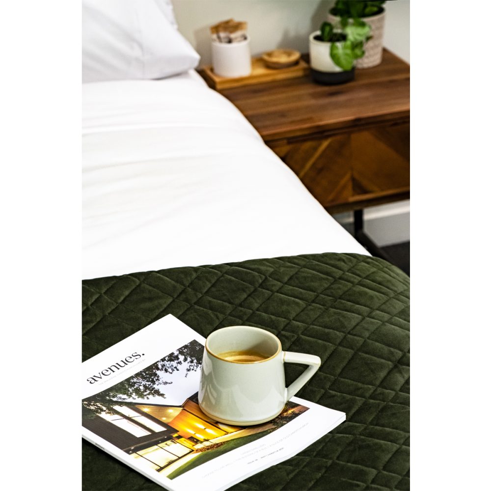 Image of DreamGreen Verve Velvet Quilted Coverlet - Fern