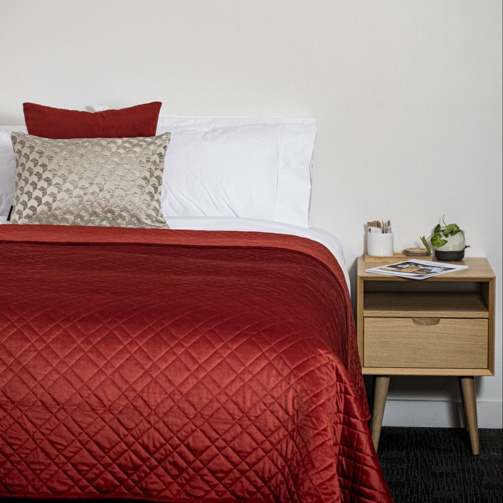 Image of DreamGreen Verve Velvet Quilted Coverlet - Russet