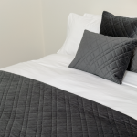 Image of DreamGreen Verve Oblong Quilted Velvet Cushion Cover - Pewter