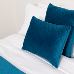 Image of DreamGreen Verve Oblong Quilted Velvet Cushion Cover - Teal