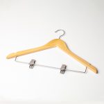 Image of Wooden Coat Hanger with Skirt Clips (5 Pack)