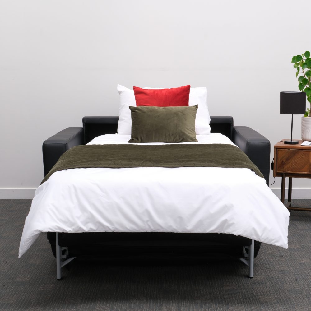 Image of Makers Single Sofa Bed - Black PU
