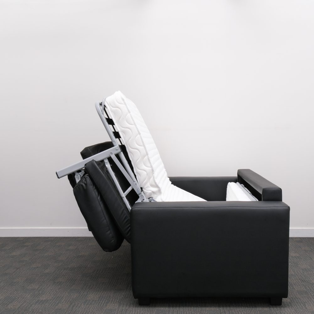 Image of Makers Single Sofa Bed - Black PU