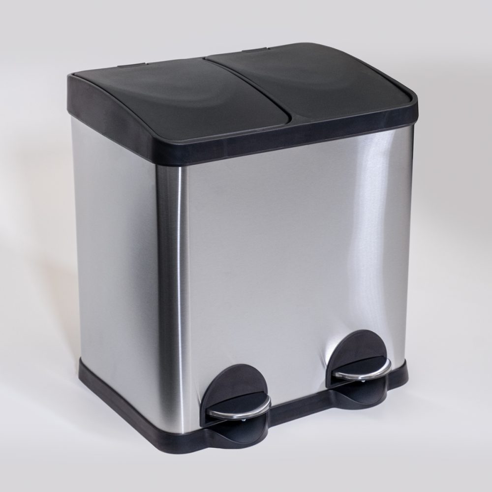 Image of Stainless Steel Pedal Recycle Rubbish Bin - 15L