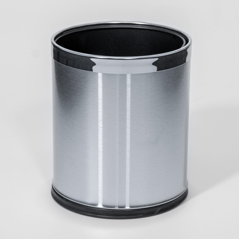 Image of Stainless Steel Open Top Rubbish Bin - 10L