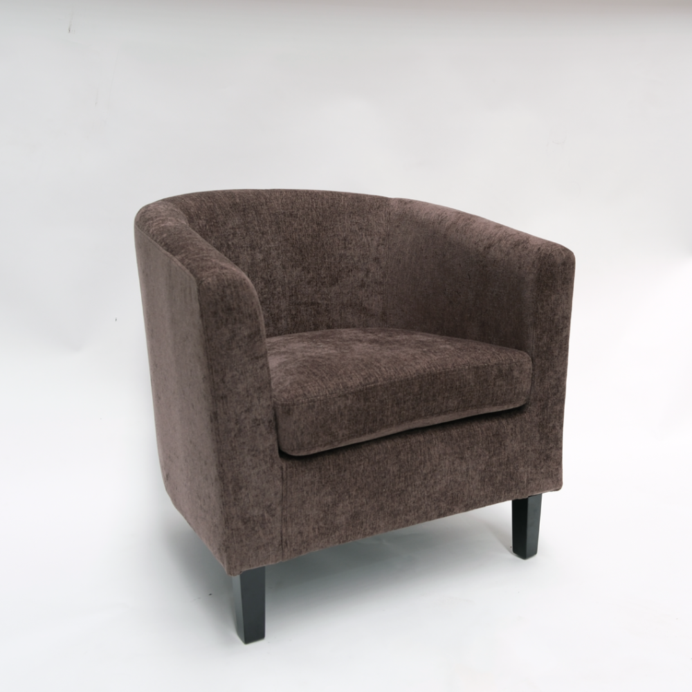 Image of Makers Deluxe Fabric Tub Chair - Chocolate